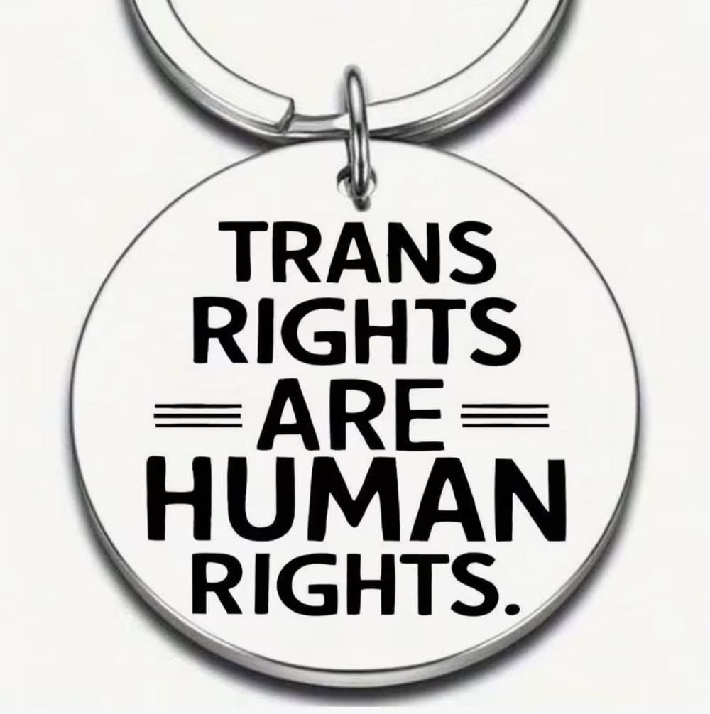3/$25 Trans Rights Are Human Rights LGBTQ+ Pride Stainless Steel Keychain NEW